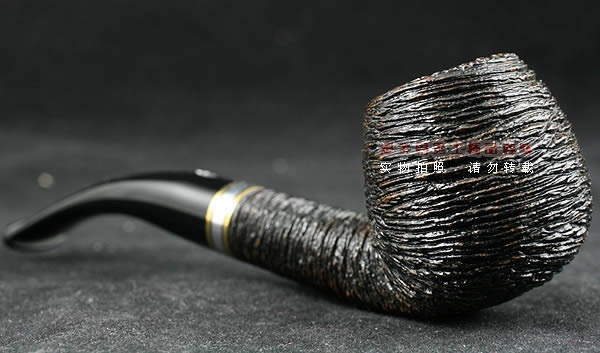 意大利沙芬石楠木烟斗|6件套金银圈粗面636-2