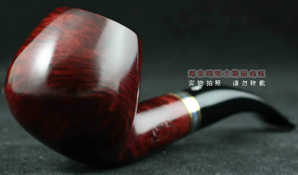 意大利沙芬石楠木烟斗|6件套金银圈光面645-1