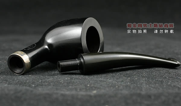 英国Dunhill登喜路石楠木烟斗|银圈黑色礼服DRESS 2406-6