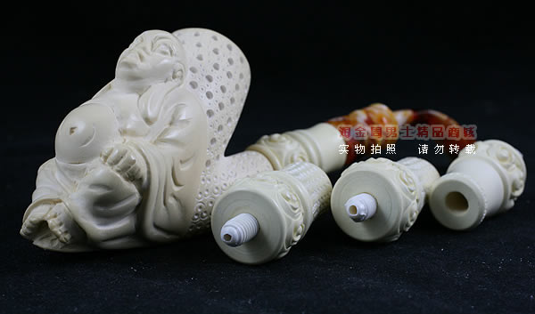 土耳其PAKTAS海泡石烟斗|6件套加长大号弥乐佛斗B-10