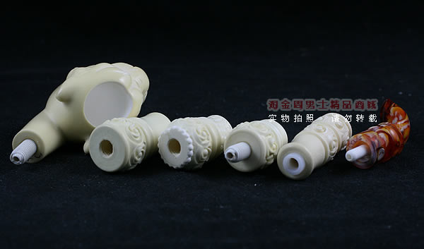 土耳其PAKTAS海泡石烟斗|6件套加长大号剑齿虎斗-4