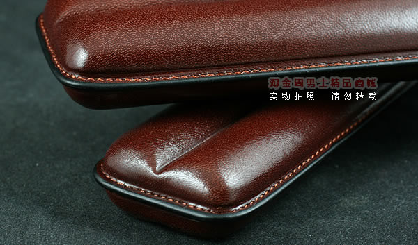 进口烟具◇意大利芭比Brebbia真皮雪 茄保湿皮套◇2支装190H深棕-3