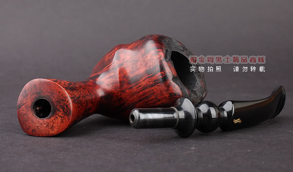 丹麦Erik Nording石楠木手工烟斗 FREEHAND ORANGE SMOOTH 酒红03-8