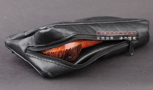 原装进口 英国小鹰FALCON羊皮烟斗包 便携单斗包-3