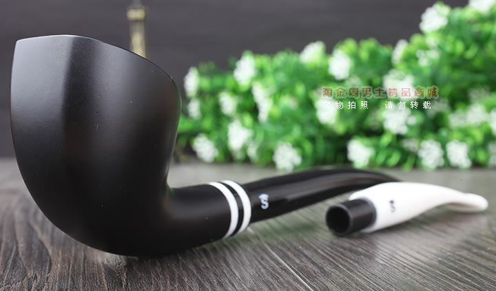 【淘金周】丹麦Stanwell双嘴石楠木烟斗阅读烟斗6件套黑白双嘴409-1
