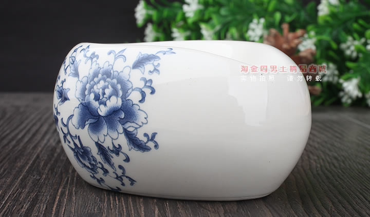 淘金周 青花瓷陶瓷烟斗架单斗架烟斗座-3
