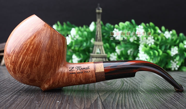 淘金周 意大利维布拉蒂Viprati VIP进口石楠木手工烟斗 大弯斗V24-3