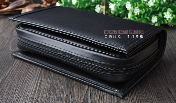 【淘金周】原装德国Martin Wess手工牛皮烟斗包 3斗包P107-3-1