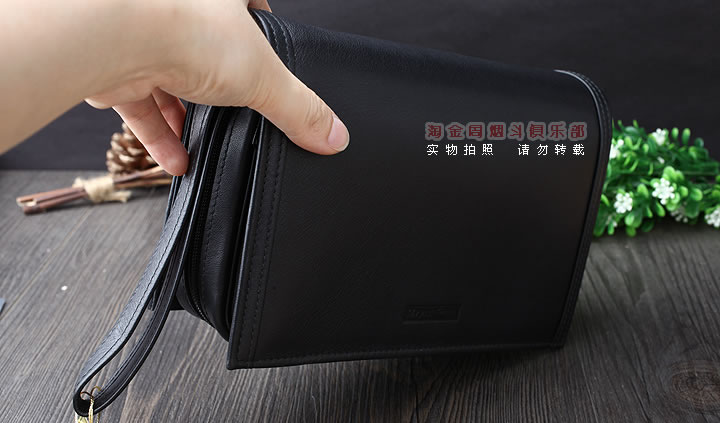 【淘金周】原装德国Martin Wess手工牛皮烟斗包 3斗包P107-3-12