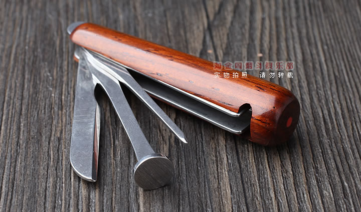 意大利Ser Jacopo红木烟刀 三用工具烟刀 通针 压棒-2