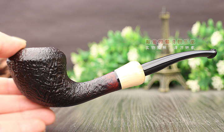 法国CHACOM CC石楠木烟斗 五件套MAITRE-PIPIER 黑色麻面-8