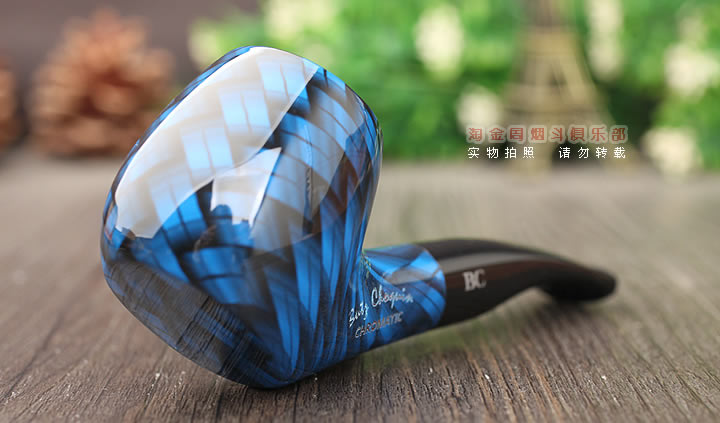 法国BC 石楠木烟斗 NEW CHROMATIC BLEUE CARRE 口袋斗蓝色-1